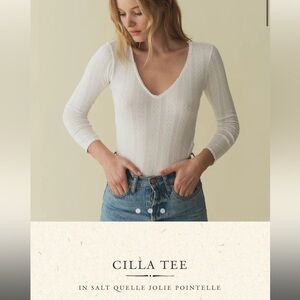 Doen Cilla Tee IN SALT QUELLE JOLIE POINTELLE size XS NWT